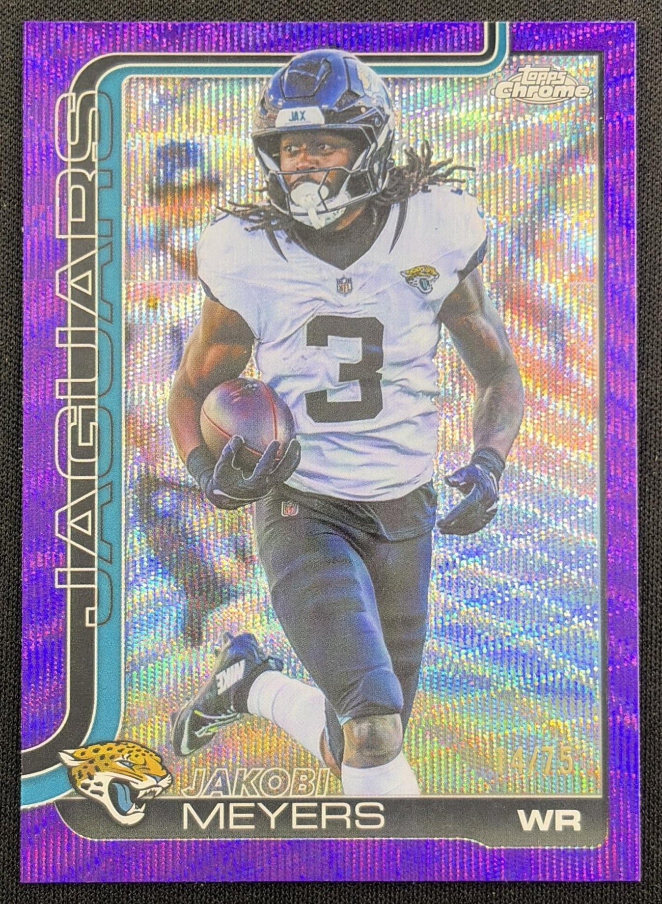 Jakobi Meyers 2025 Topps Chrome Purple Wave Refractor /75 Jaguars