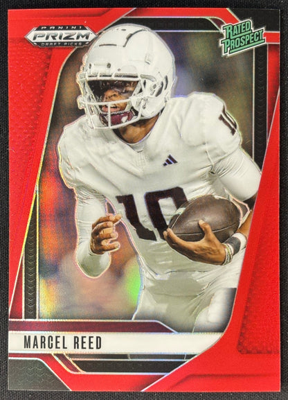 Marcel Reed 2025 Prizm Draft Picks Red /399 Aggies front | Wayne Collection