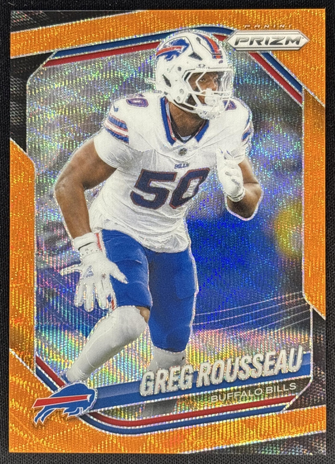 Greg Rousseau 2025 Panini Prizm Orange Wave /65 Bills