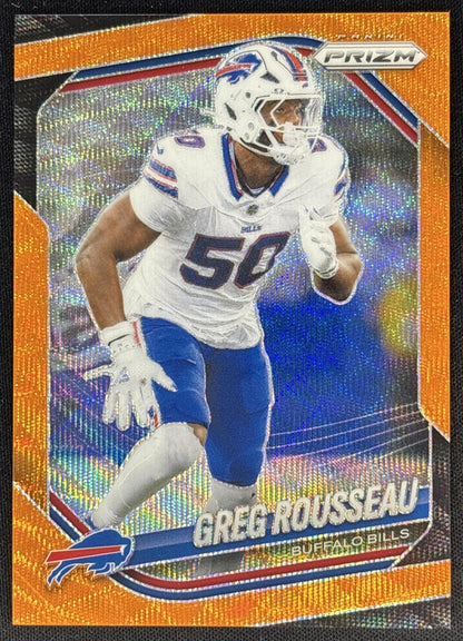 Greg Rousseau 2025 Panini Prizm Orange Wave /65 Bills