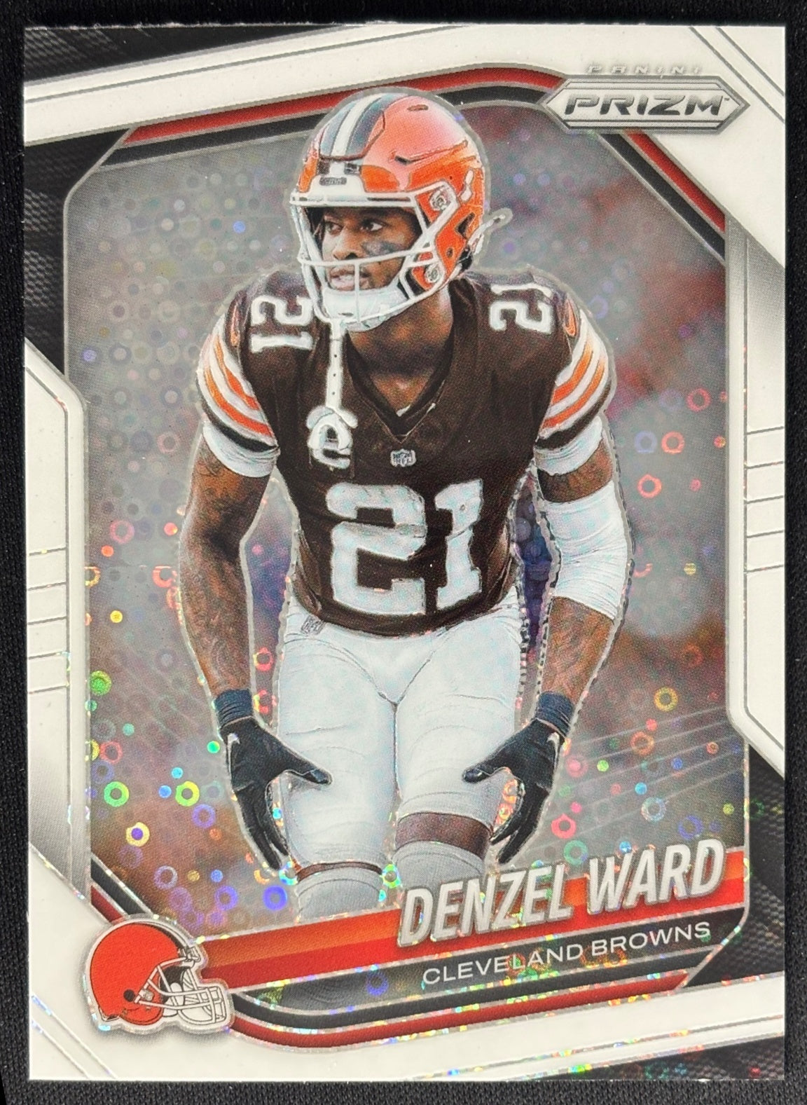 Denzel Ward 2025 Prizm White Disco Prizms Browns Sports Trading Card