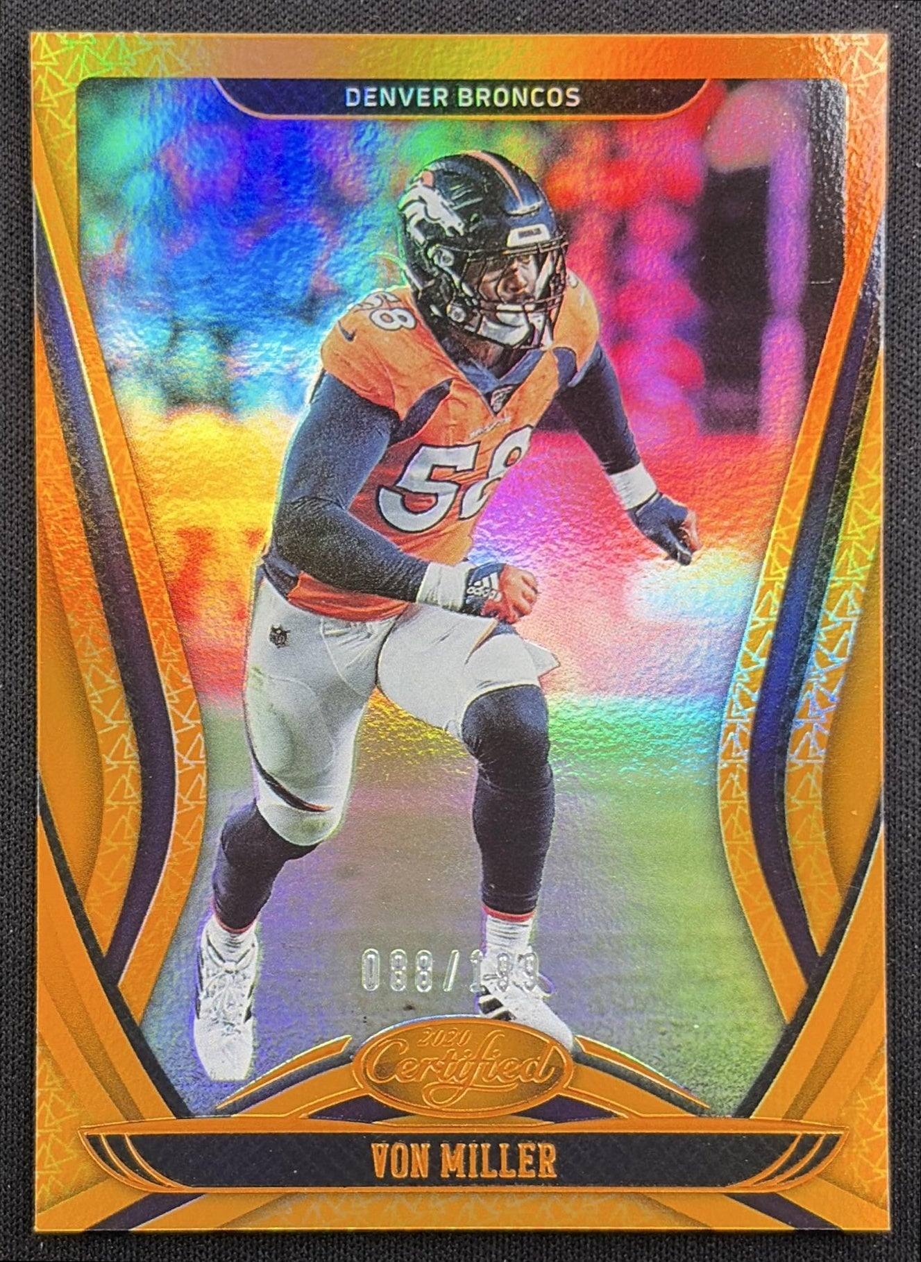Von Miller 2020 Panini Certified Mirror Orange /199 Broncos
