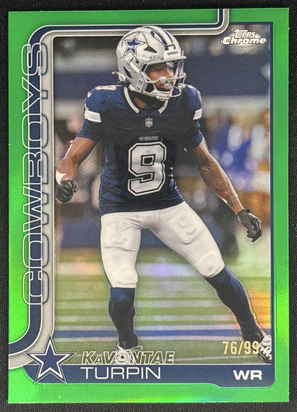 KaVontae Turpin 2025 Topps Chrome Green Refractor /99 Cowboys front