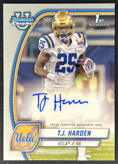 T.J. Harden 2024 Bowman Chrome University Prospect Auto front