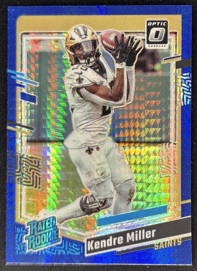 Kendre Miller 2023 Panini Donruss Optic Blue Hyper Prizm Saints Sports Trading Cards