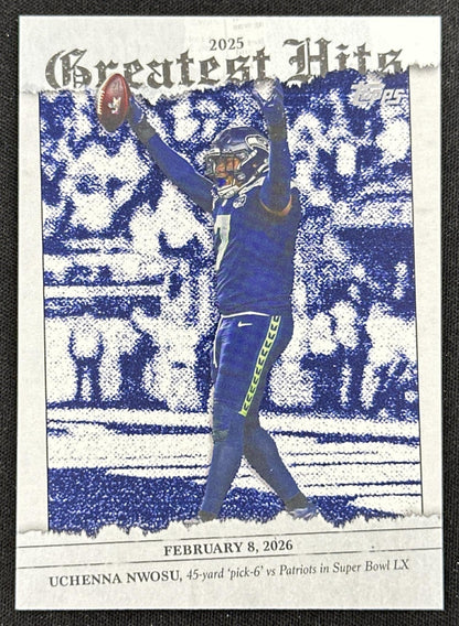 Uchenna Nwosu 2026 Topps Flagship 2025 Greatest Hits Seahawks
