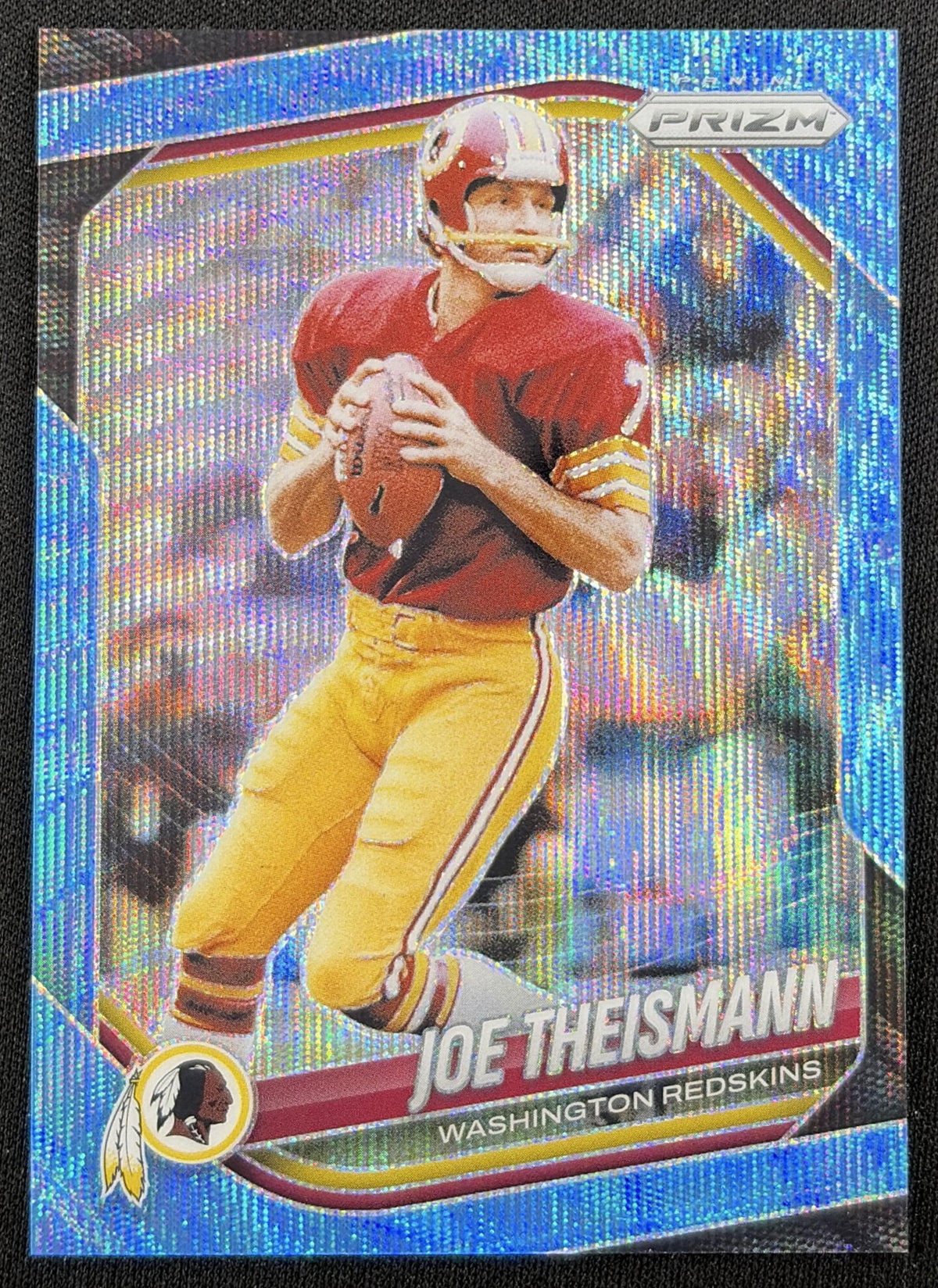 Joe Theismann 2025 Panini Prizm Blue Wave /230 Redskins - Front