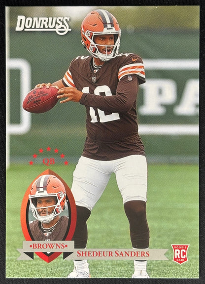 Shedeur Sanders 2025 Donruss Retro 1995 Browns Sports Trading Cards