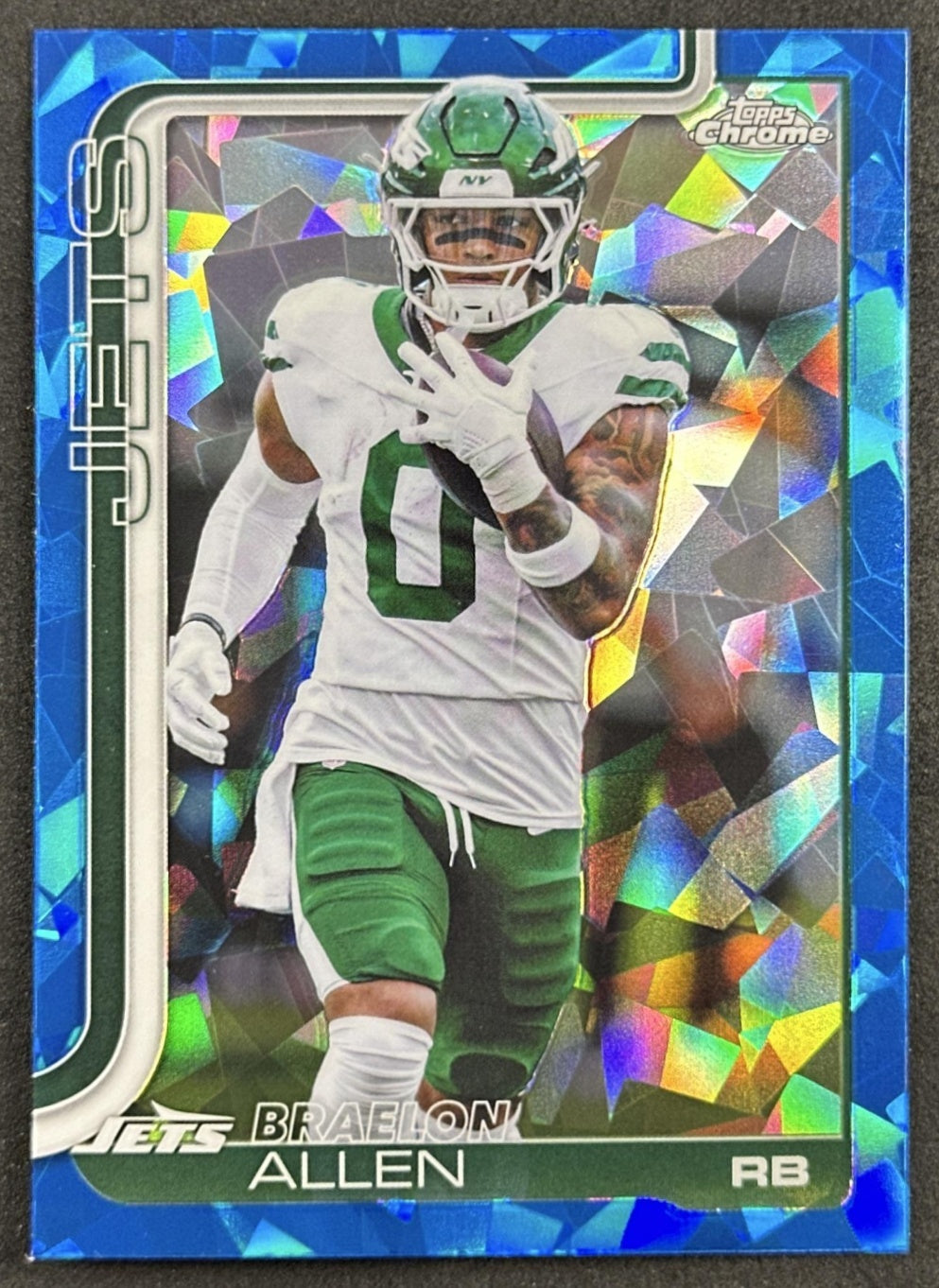 Braelon Allen 2025 Topps Chrome Sapphire Jets front