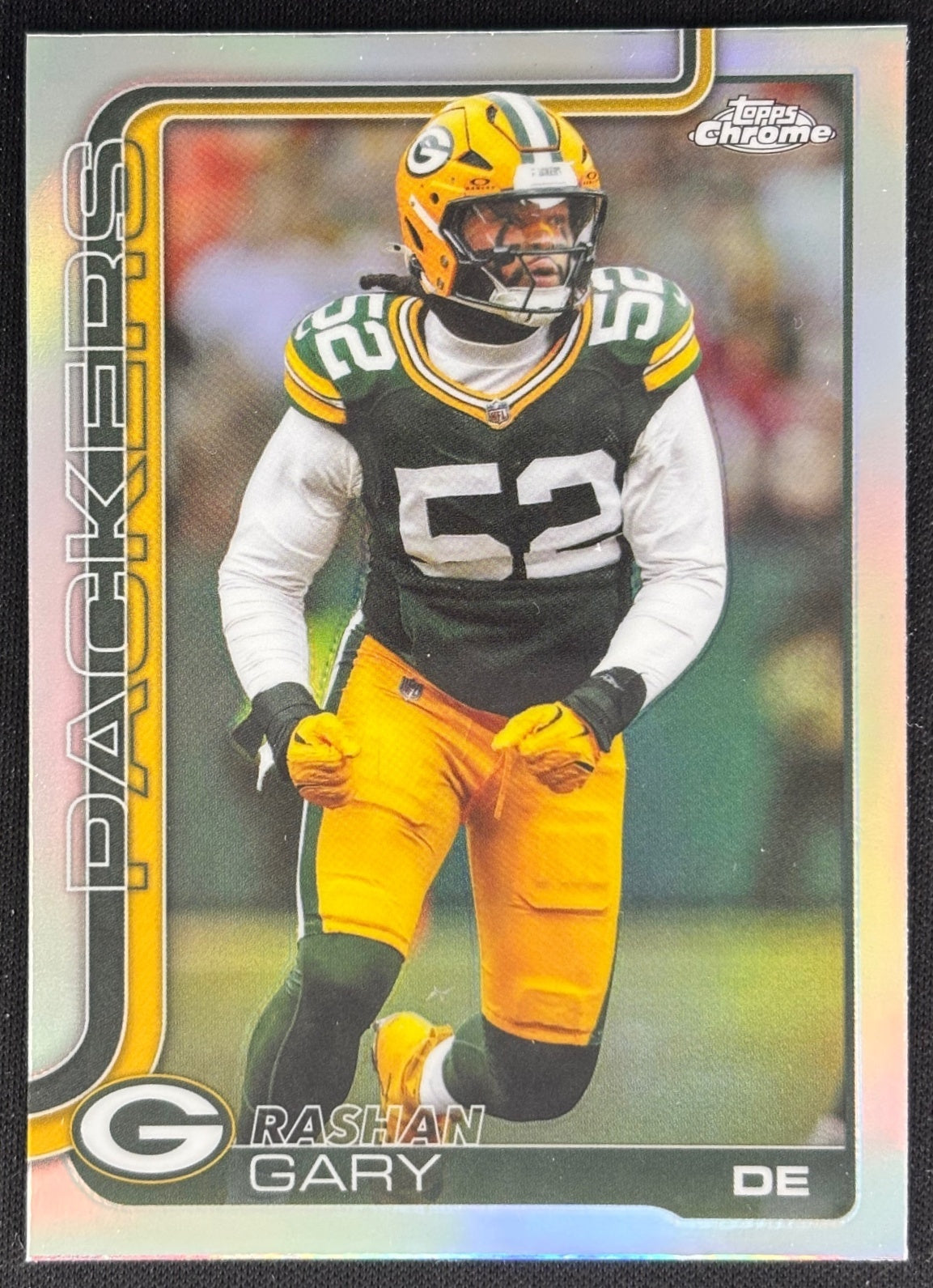 Rashan Gary 2025 Chrome Refractor Packers Sports Trading Cards