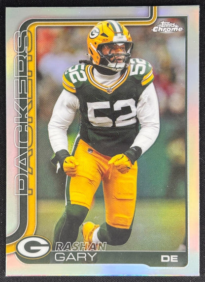 Rashan Gary 2025 Chrome Refractor Packers Sports Trading Cards