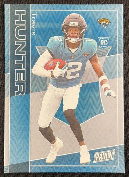Travis Hunter 2025 Panini NSCC Silver Packs Wrapper Redemption Rookies Diamond Plate Jaguars - Front