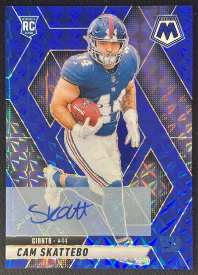 *Minor Damage* Cam Skattebo 2025 Panini Mosaic Rookie Auto Blue Prizm /99 Giants Sports Trading Cards