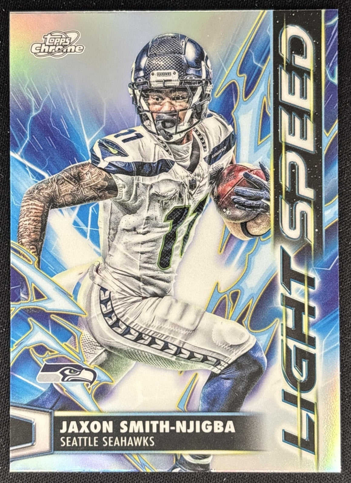 Jaxon Smith-Njigba 2025 Topps Cosmic Chrome Light Speed Seahawks front