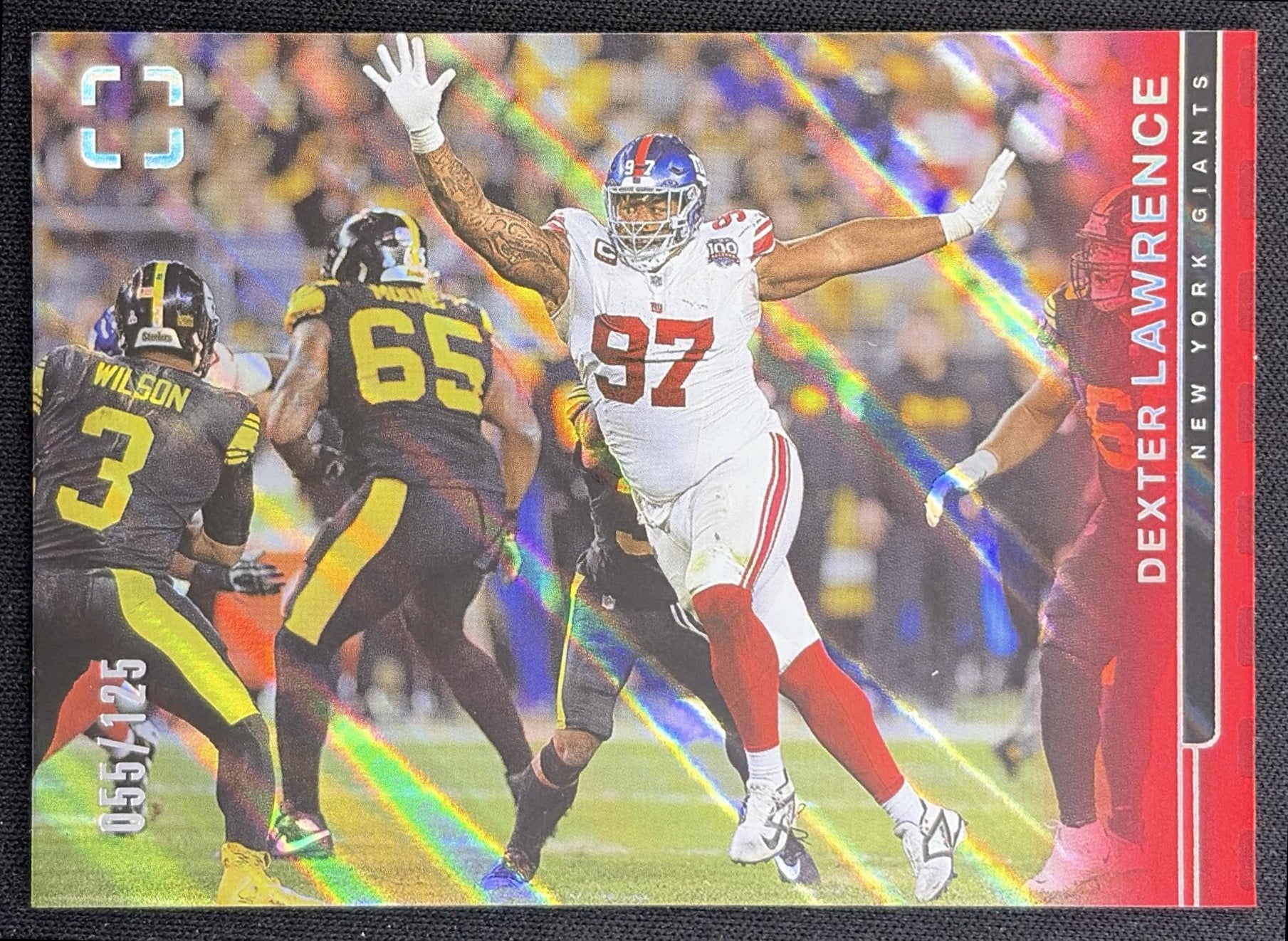 Dexter Lawrence 2025 Panini PhotoGenic Horizontal Red /125 Giants New York Giants