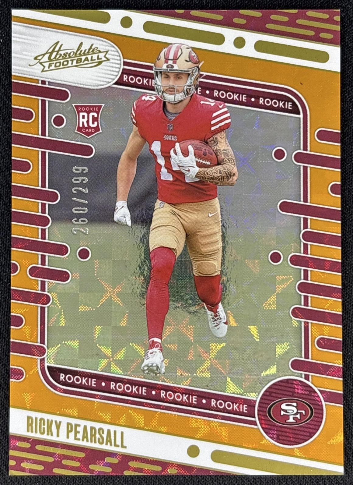 Ricky Pearsall 2024 Panini Absolute Rookies Orange Mosaic /299 49ers front