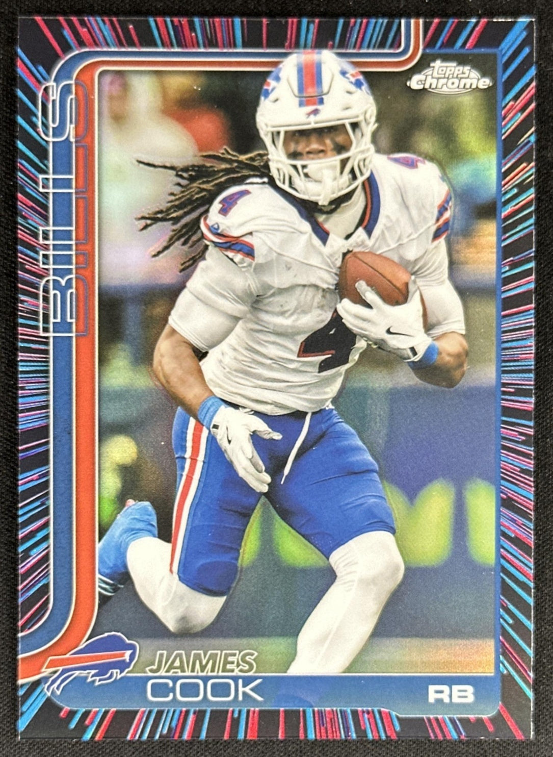 James Cook 2025 Topps Chrome Neon Pulse Refractor Bills