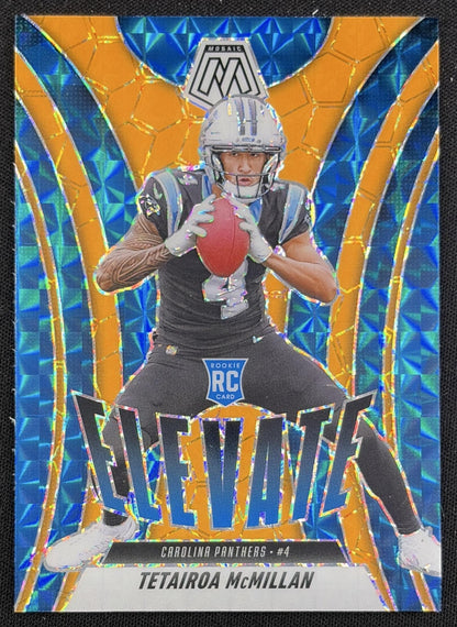 Tetairoa McMillan 2025 Panini Mosaic Elevate Orange Fluorescent Prizm Panthers