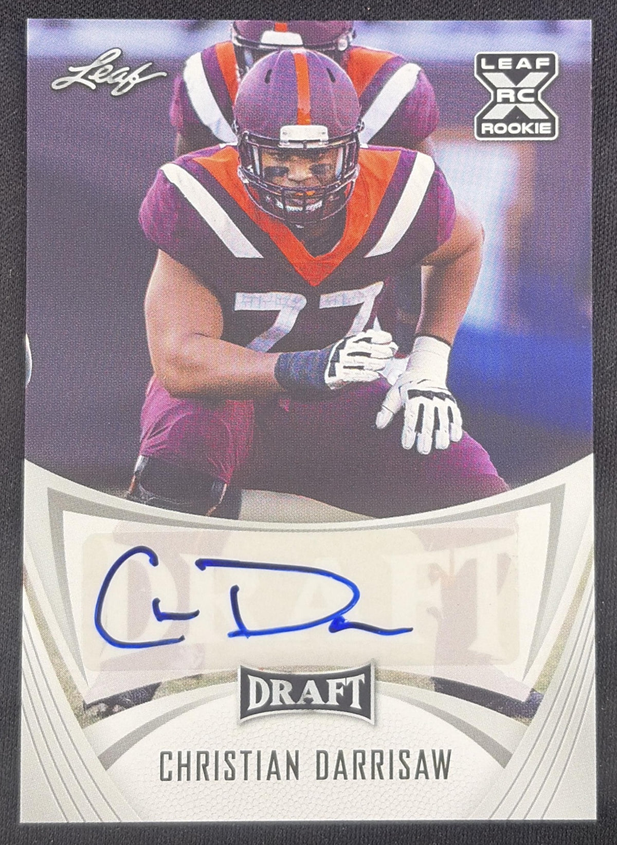 Christian Darrisaw 2021 Leaf Draft Auto Hokies