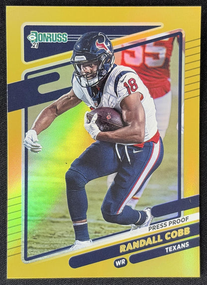 Randall Cobb 2021 Panini Donruss Press Proof Premium Texans - Houston Texans