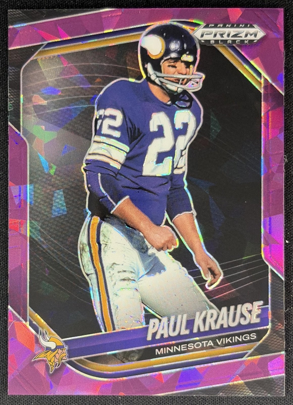 Paul Krause 2025 Panini Prizm Black Purple Ice /149 Vikings