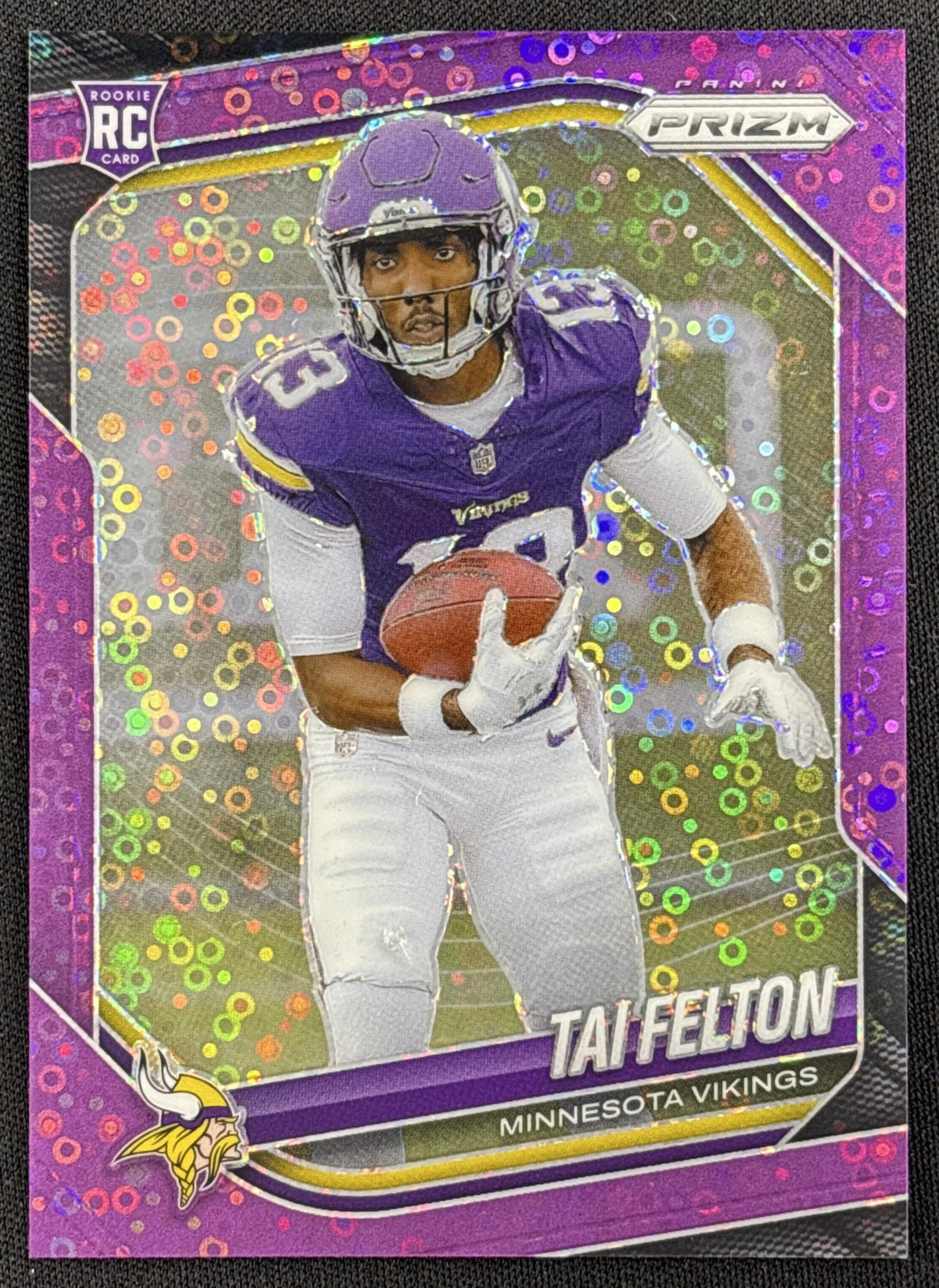 Tai Felton 2025 Panini Prizm No Huddle Purple /75 Vikings