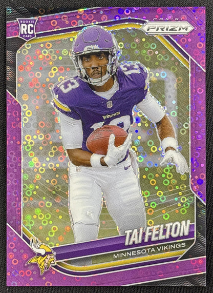 Tai Felton 2025 Panini Prizm No Huddle Purple /75 Vikings