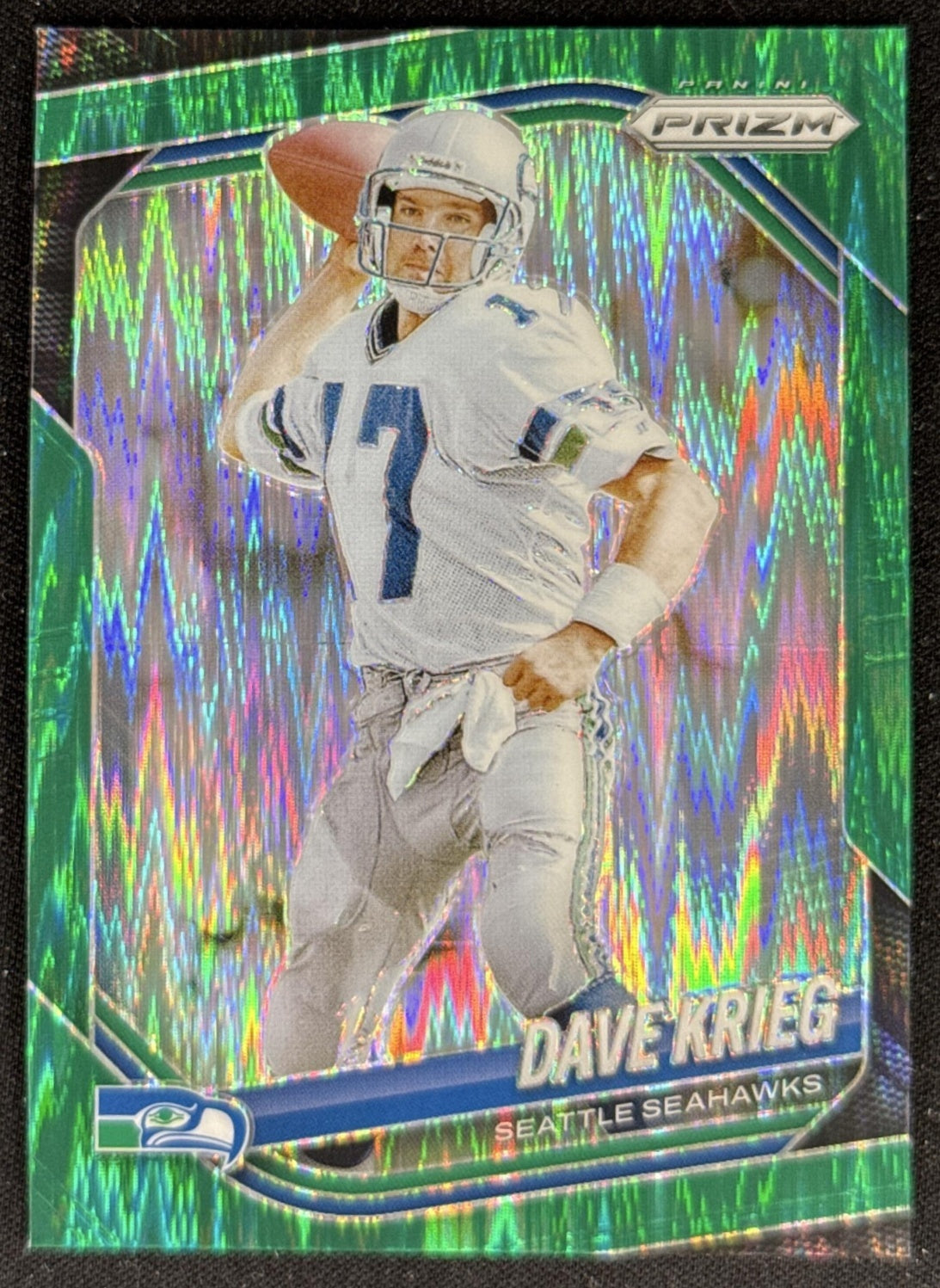 Dave Krieg 2025 Panini Prizm Green Flash Seahawks Sports Trading Card