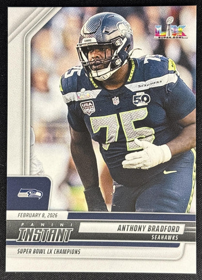 Anthony Bradford 2026 Panini Instant Super Bowl LIX Champions Seattle Seahawks