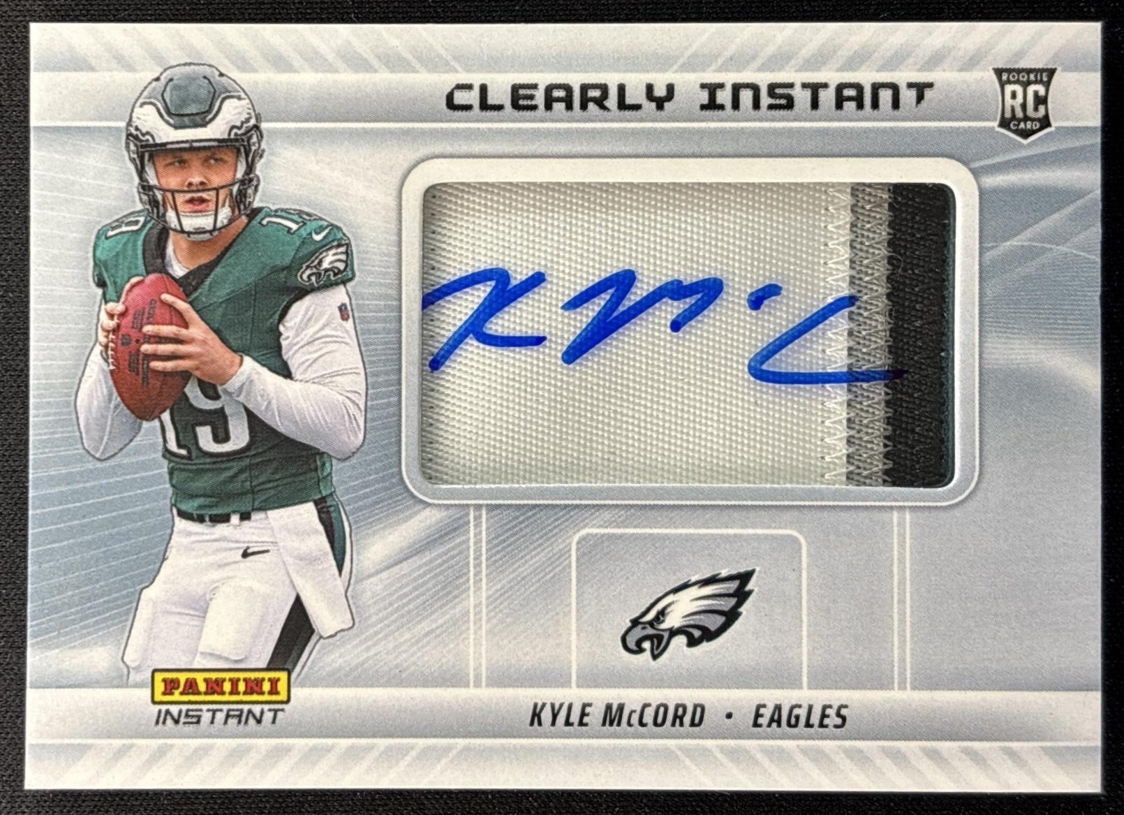 Kyle McCord 2025 Panini Clearly Instant RPA Rookie Auto /35 Eagles Sports Trading Cards