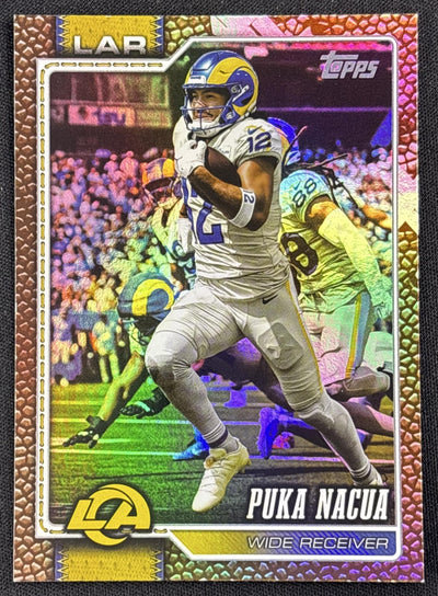 Puka Nacua 2026 Topps Football Leather Foil Rams Sports Trading Card