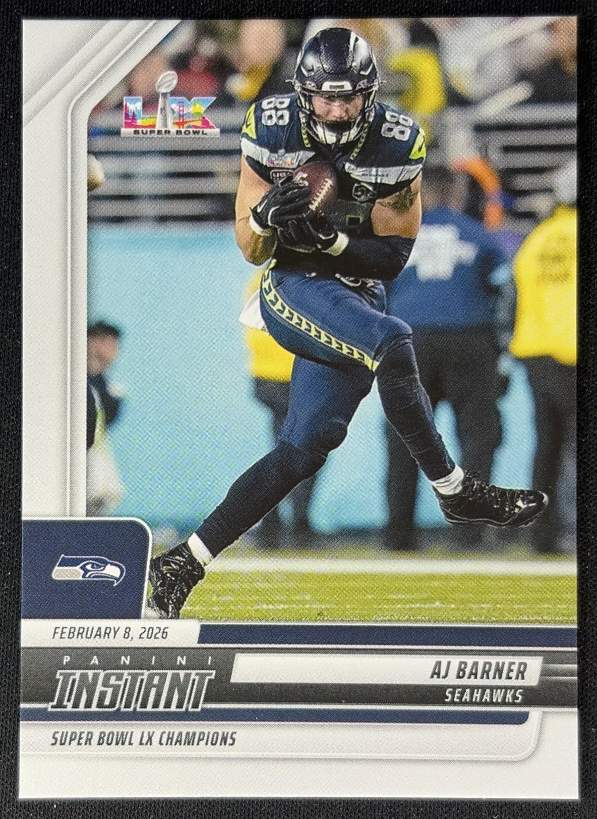 AJ Barner 2026 Panini Instant Super Bowl LIX Champions Seattle Seahawks front