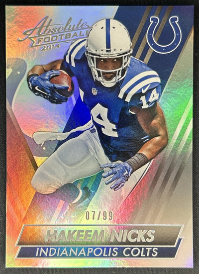 Hakeem Nicks 2014 Panini Absolute Spectrum Silver /99 Colts front