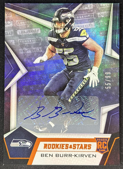 Ben Burr-Kirven 2019 Rookies & Stars Longevity Signatures Orange /99 Seahawks front