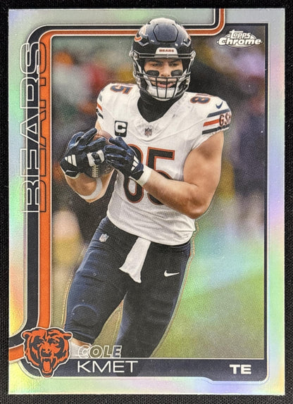 Cole Kmet 2025 Topps Chrome Refractor Bears Sports Trading Cards