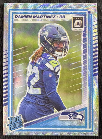 Damien Martinez 2025 Panini Donruss Optic Rated Rookie Wave Prizm /300 Seahawks Sports Trading Card