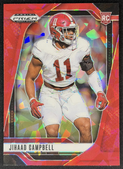 Jihaad Campbell 2025 Panini Prizm Draft Picks Red Ice Eagles Front