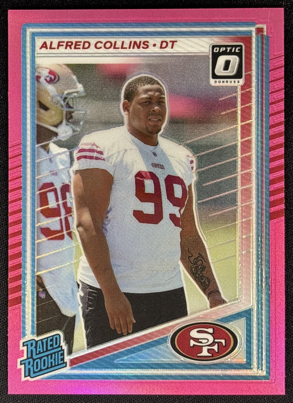 Alfred Collins 2025 Panini Donruss Optic Rated Rookie Preview Pink 49ers - Front