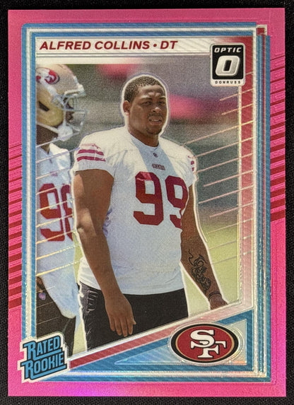 Alfred Collins 2025 Panini Donruss Optic Rated Rookie Preview Pink 49ers - Front