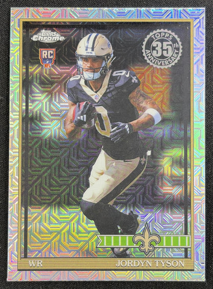 Jordyn Tyson 2026 Topps 1991 Chrome Rookie Mojo Refractor Saints