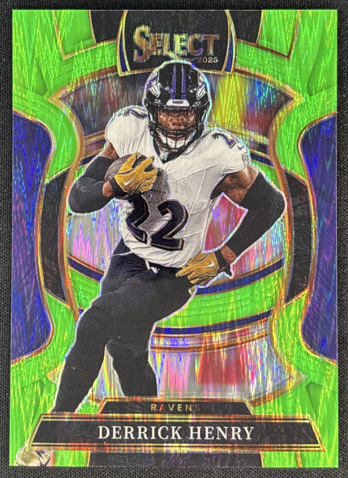 Derrick Henry 2025 Panini Select Concourse Purple Prizm Shock /699 Ravens