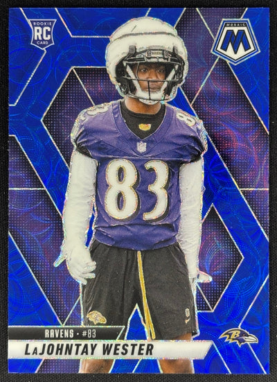 LaJohntay Wester 2025 Panini Mosaic Rookies Blue Scope Prizm Ravens Sports Trading Cards