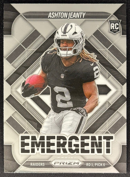 Ashton Jeanty 2025 Panini Prizm Emergent Raiders Sports Trading Cards