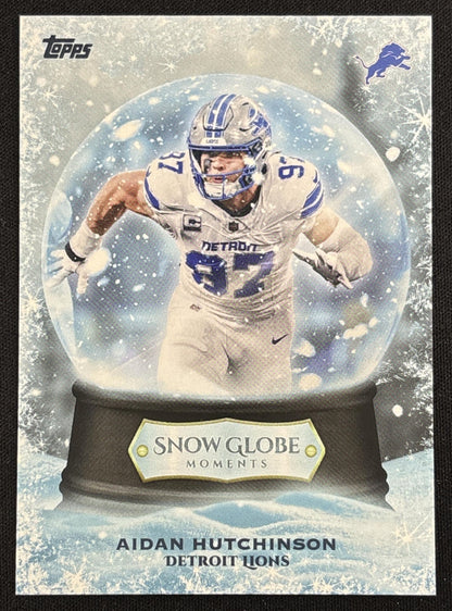 Aidan Hutchinson 2026 Topps Holiday Snow Globe Moments Lions Sports Trading Card