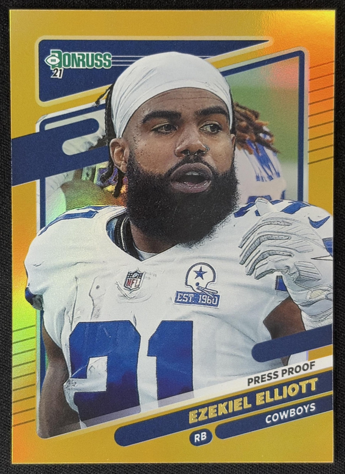 Ezekiel Elliott 2021 Panini Donruss Press Proof Premium Variation Cowboys - Dallas Cowboys