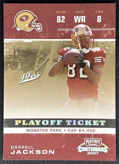 Darrell Jackson 2007 Playoff Ticket /199 49ers Sports Trading Cards