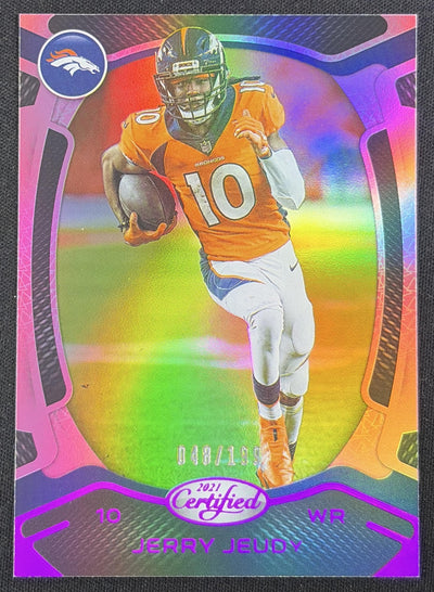 Jerry Jeudy 2021 Panini Certified Mirror Pink /199 Broncos Sports Trading Card