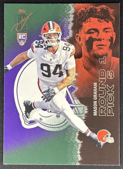 Mason Graham 2025 Topps Signature Class Rookie Green & Purple Foil Browns Sports Trading Cards