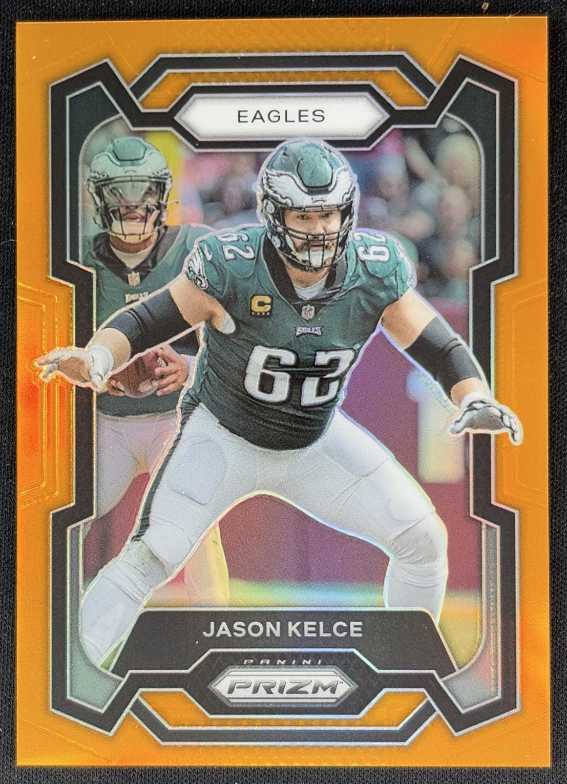 Jason Kelce 2023 Panini Prizm Orange /249 Eagles Sports Trading Cards
