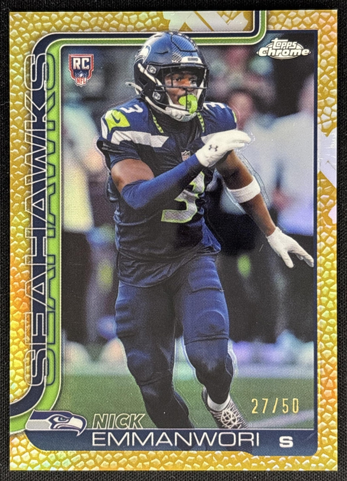 Nick Emmanwori 2025 Chrome Rookie Football Leather Gold Refractor /50 Seahawks Default Title Sports Trading Cards